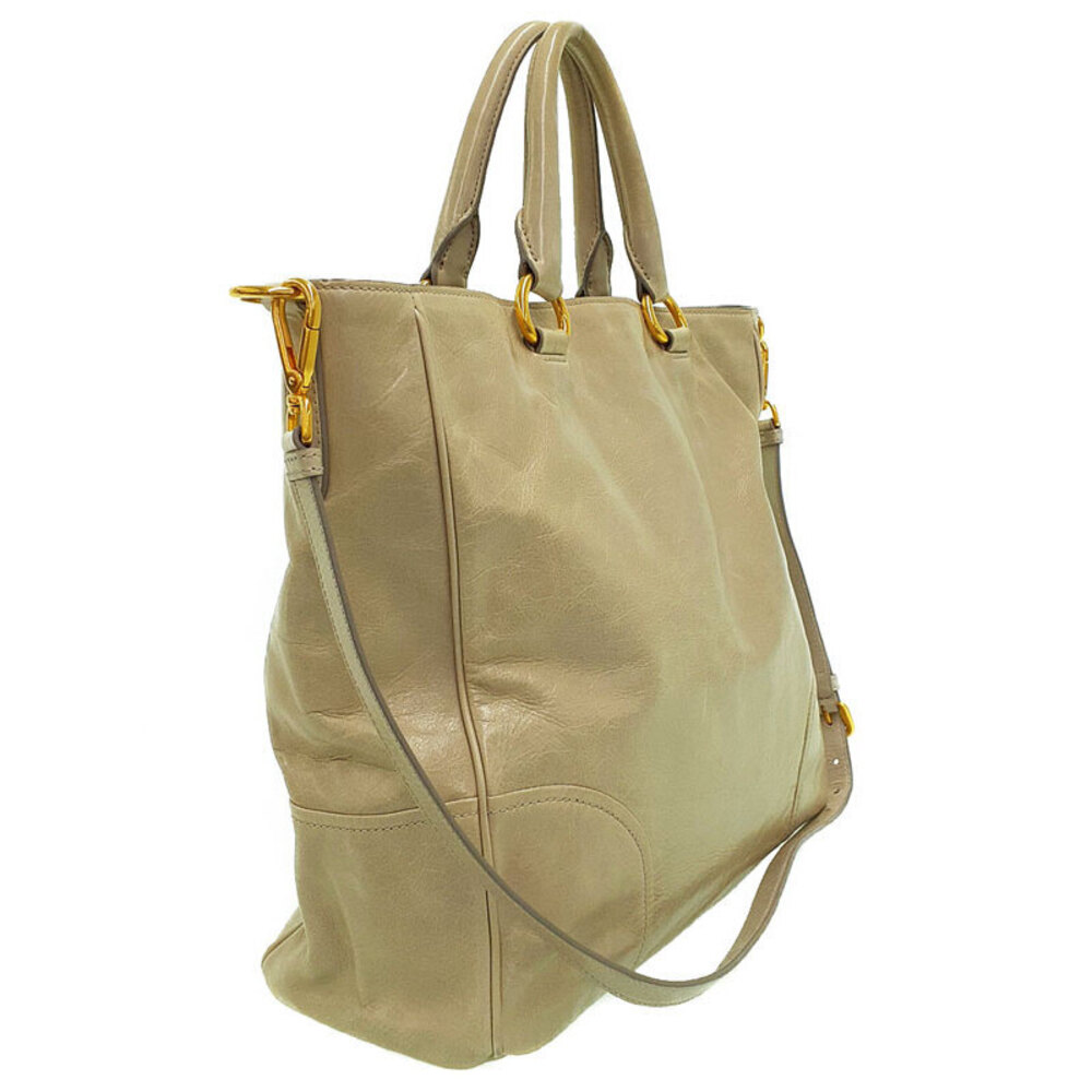 Prada Yellow Shopping Leather Shine Tan Bag Tote Vitello